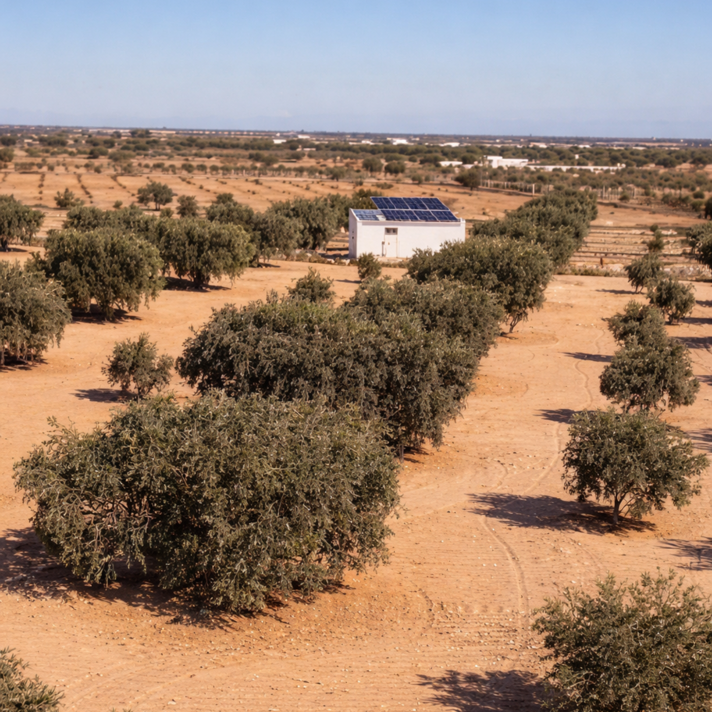 Sustainable Mediterranean olive grove powered by solar energy for premium extra virgin olive oil production