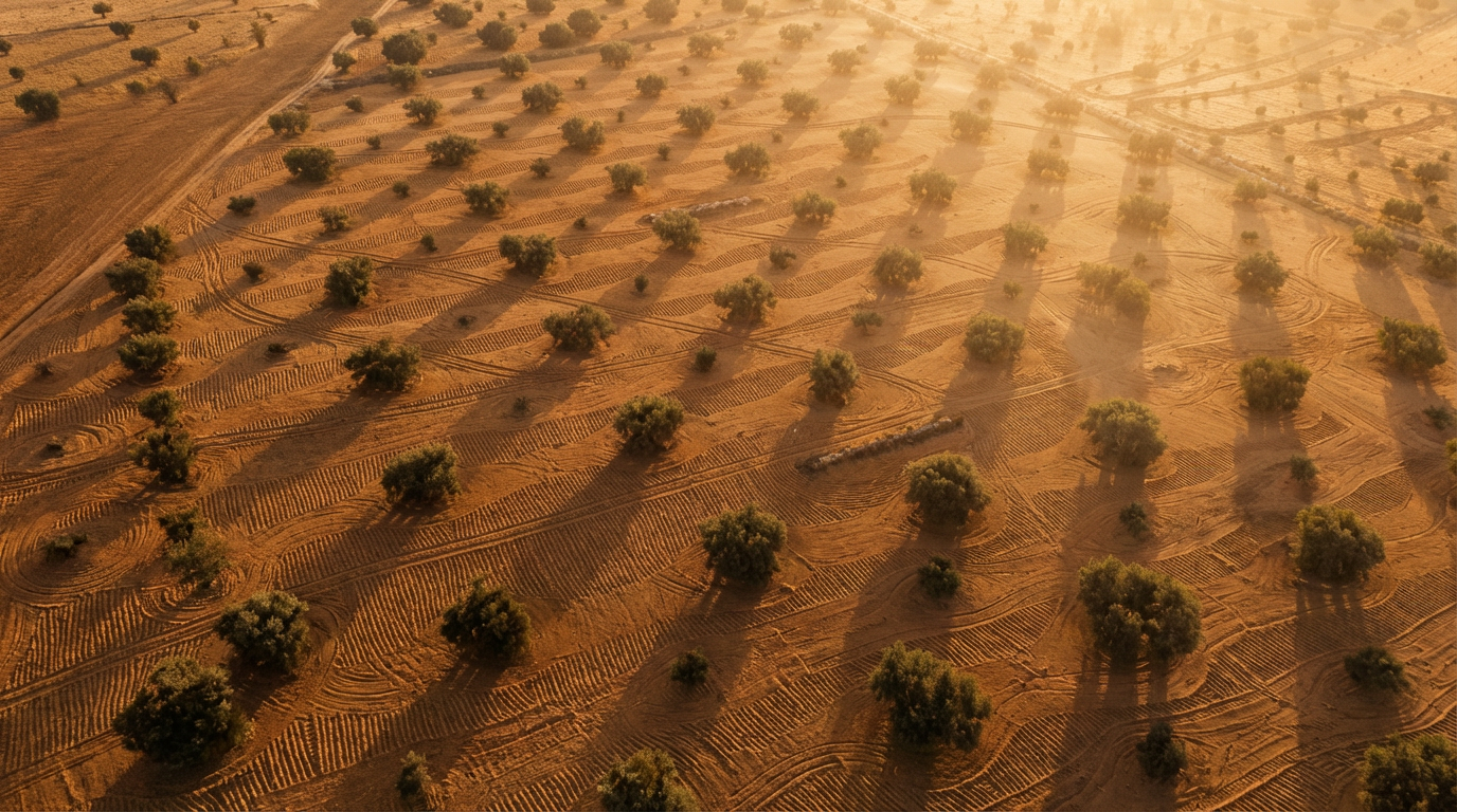 Aerial view of a Olive landscape